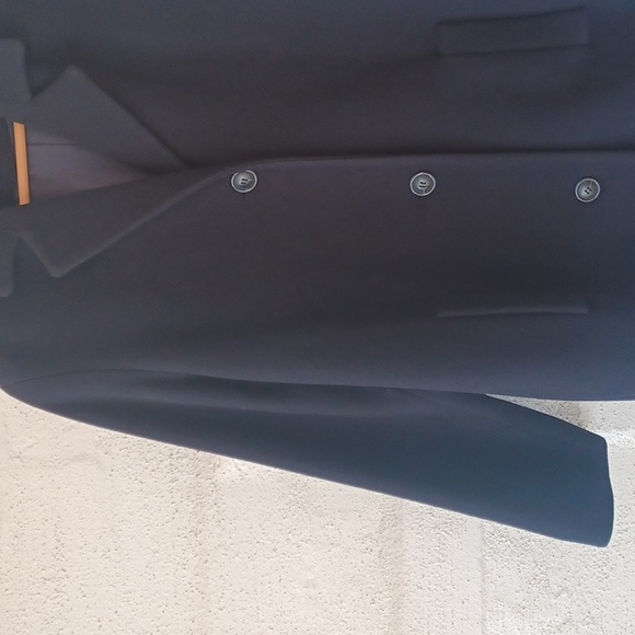 Kristen Blake Virgin Wool Cashmere Blend Full Length Coat, Blue, Pockets, Lined - Picture 5 of 14